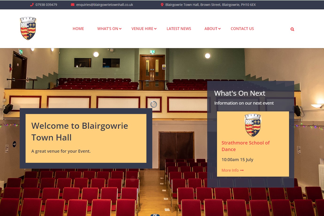 A new Website for Blairgowrie Town Hall
