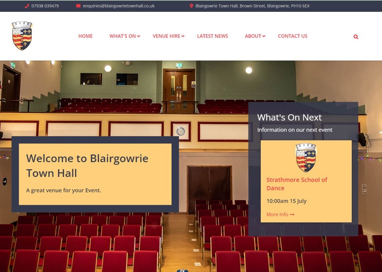 A new Website for Blairgowrie Town Hall